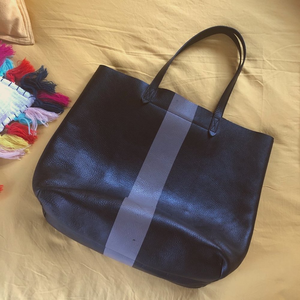 J. Crew Striped Leather Tote